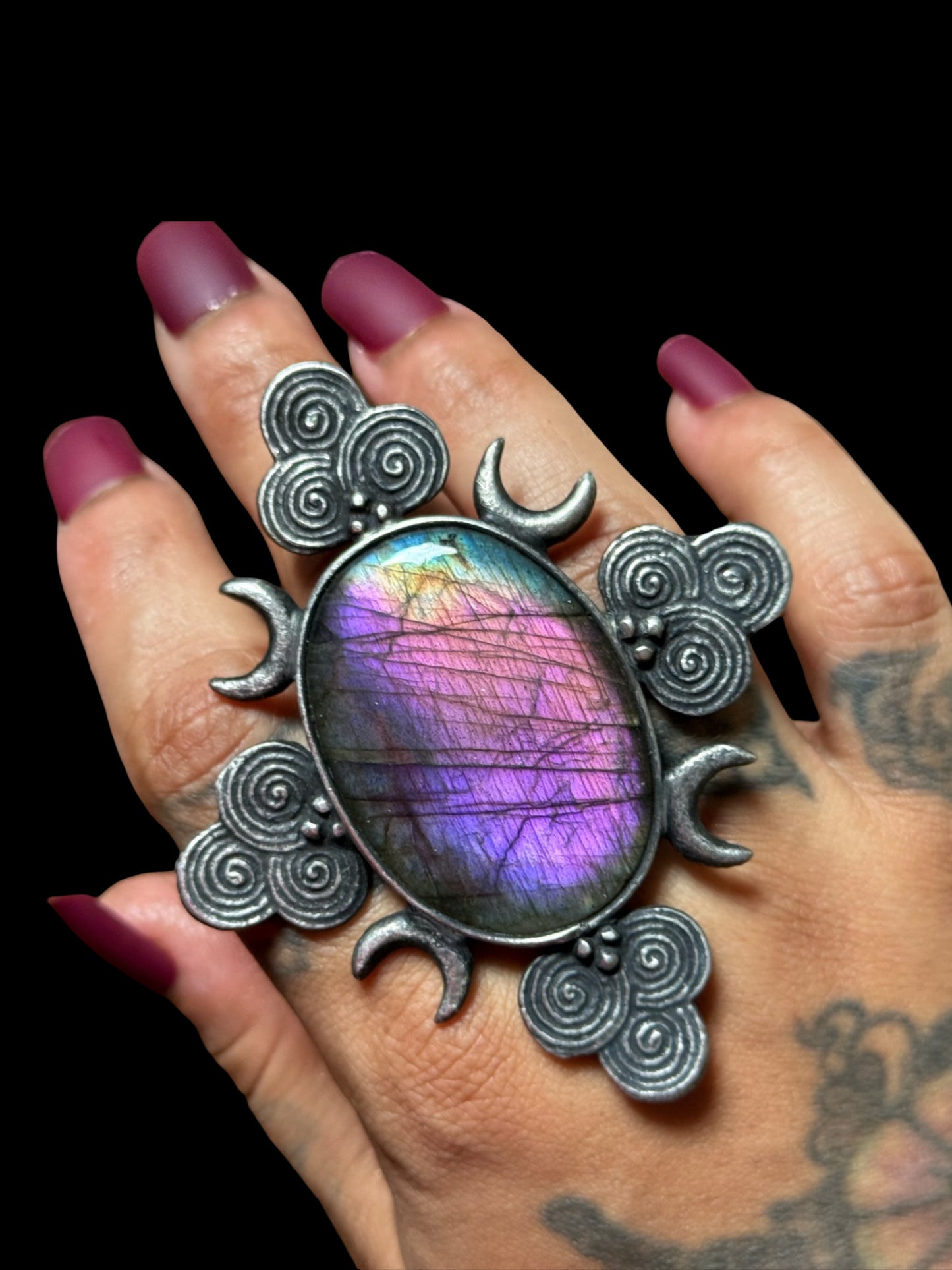 VESPER COIL | Adjustable Labradorite Ring