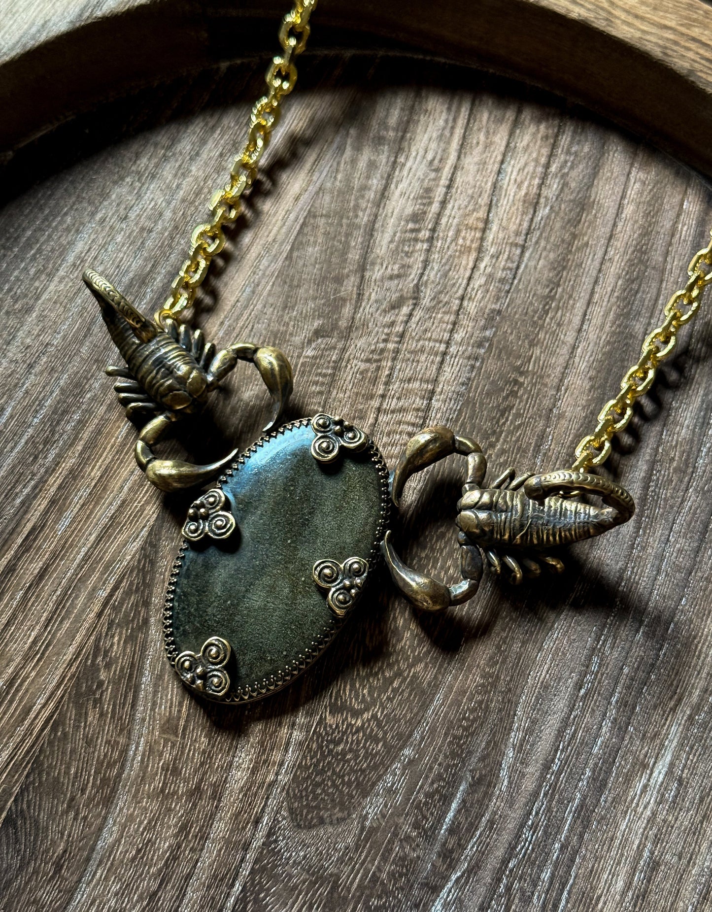 VESSEL OF SERQET | Gold Sheen Obsidian Necklace
