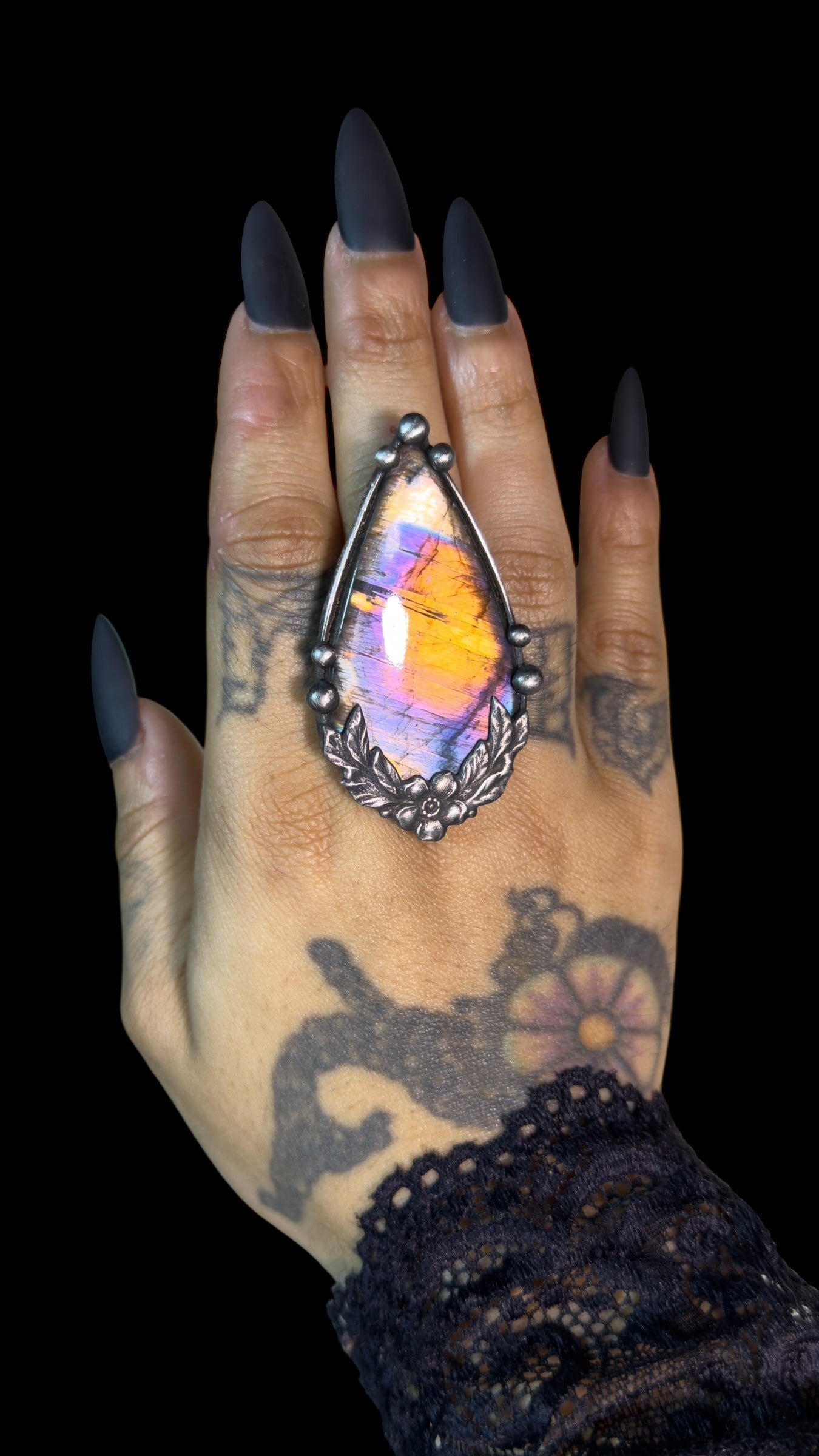 Itzel | Adjustable Labradorite Ring