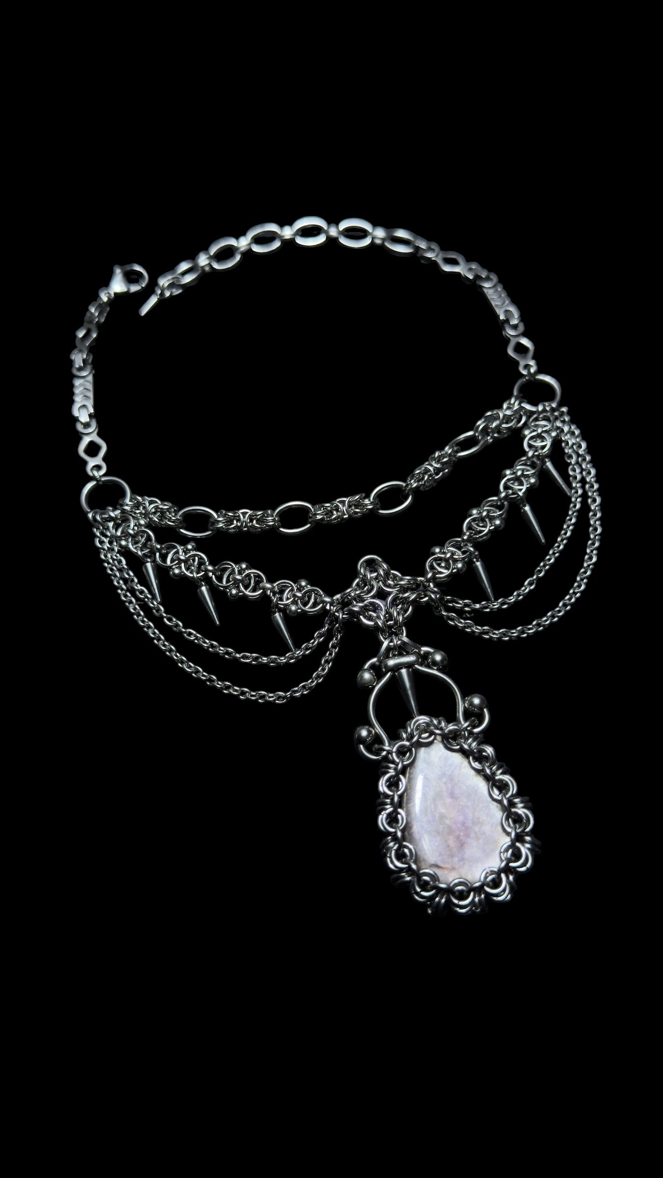 Lakshmi | Lepidolite & Amethyst Necklace