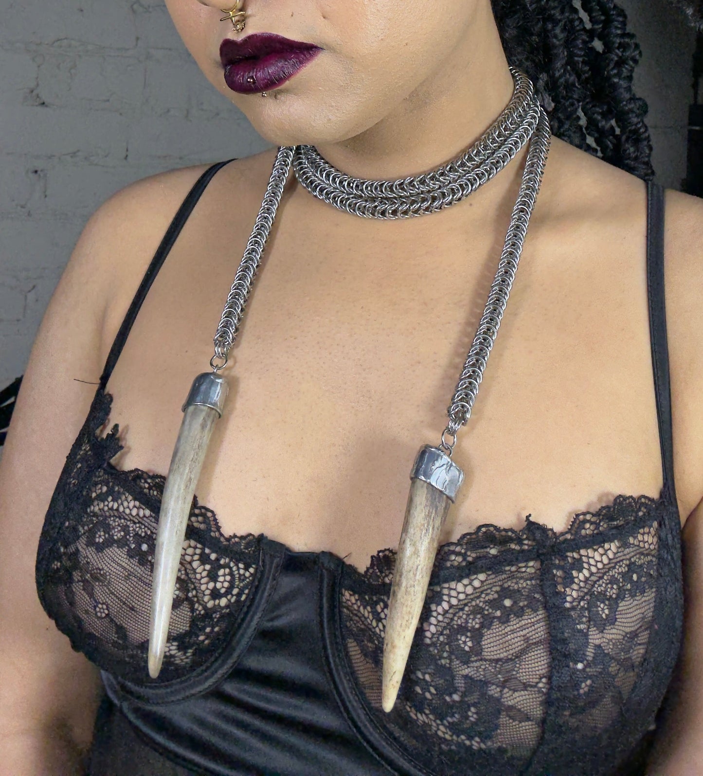 Davina | Antler Chainmaille Necklace