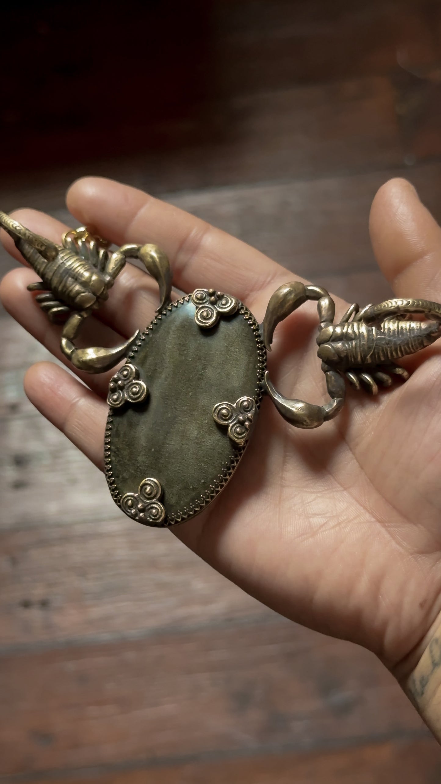 VESSEL OF SERQET | Gold Sheen Obsidian Necklace