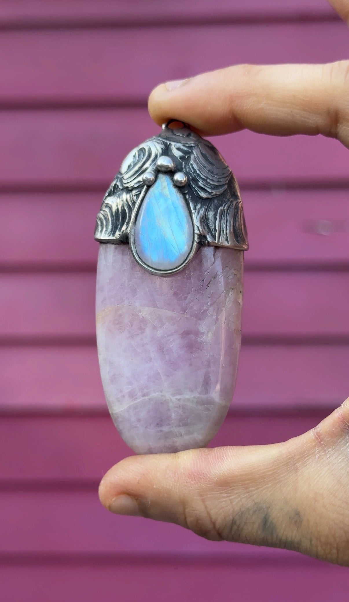 Mai | Rainbow Moonstone and Kunzite Necklace