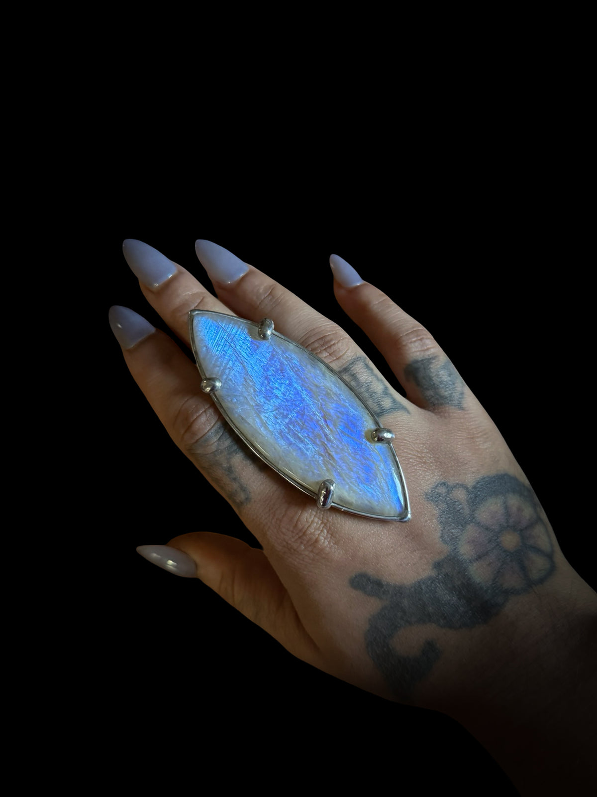 PHASMA | Rainbow Moonstone Adjustable Ring