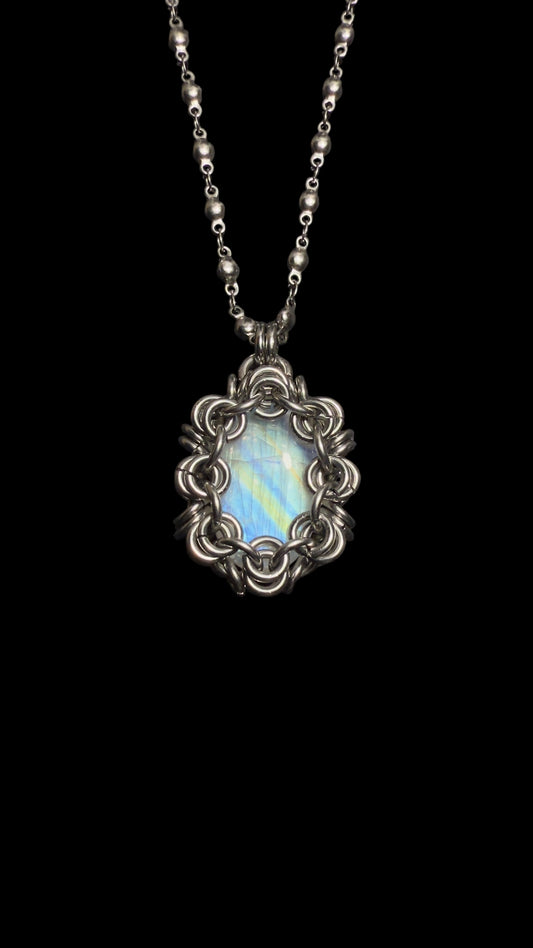 Tsukiko | Rainbow Moonstone Necklace