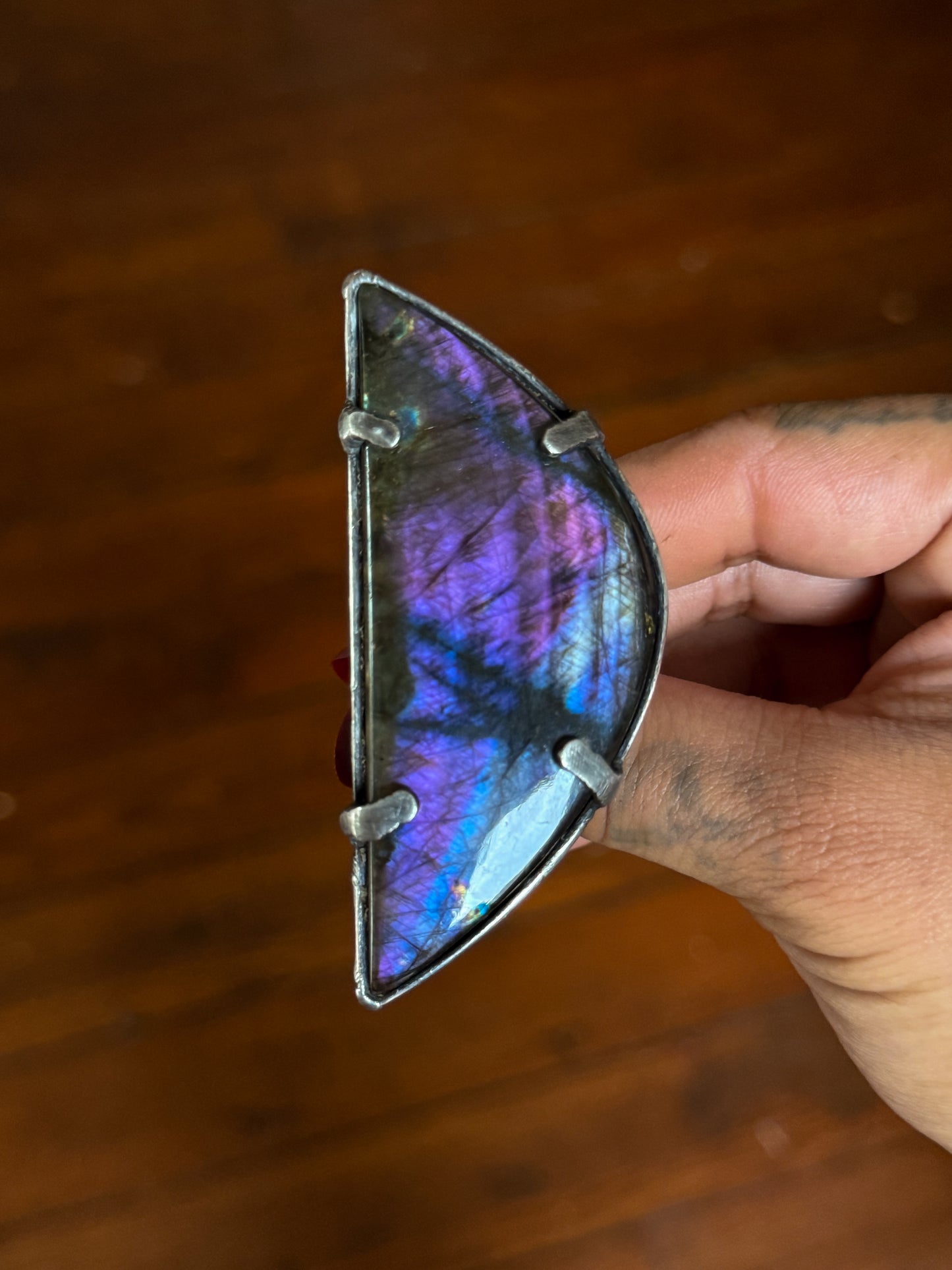 VEILCLEFT | Adjustable Labradorite Ring