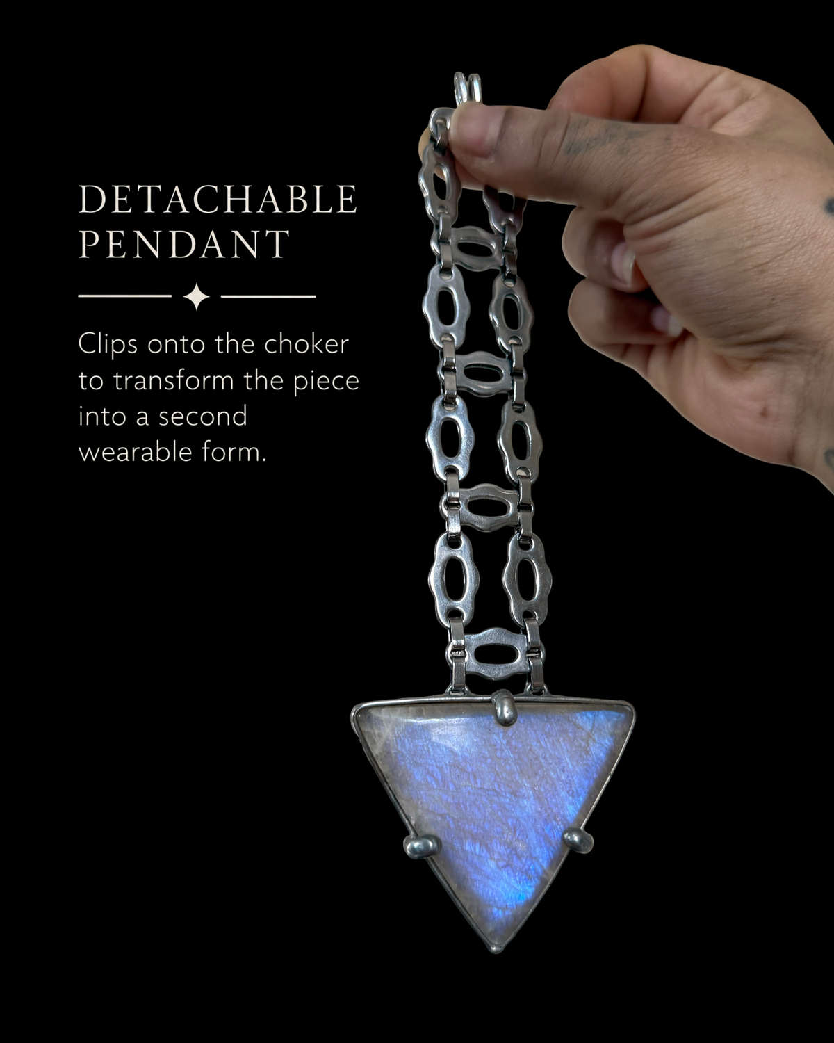 CAPRICCIO | Transformable Rainbow Moonstone Choker