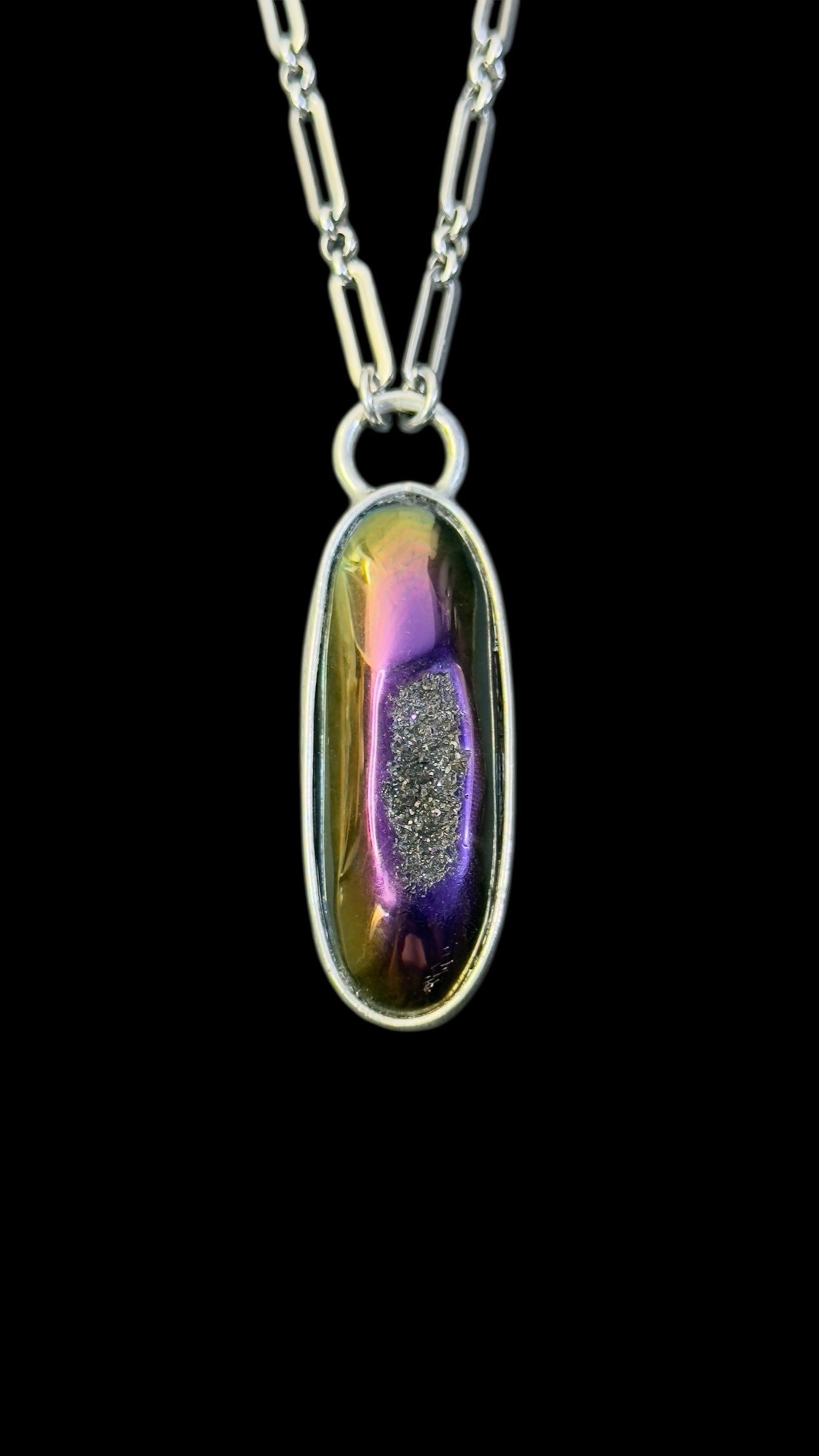 Umata | Rainbow Titanium Druzy Agate Necklace