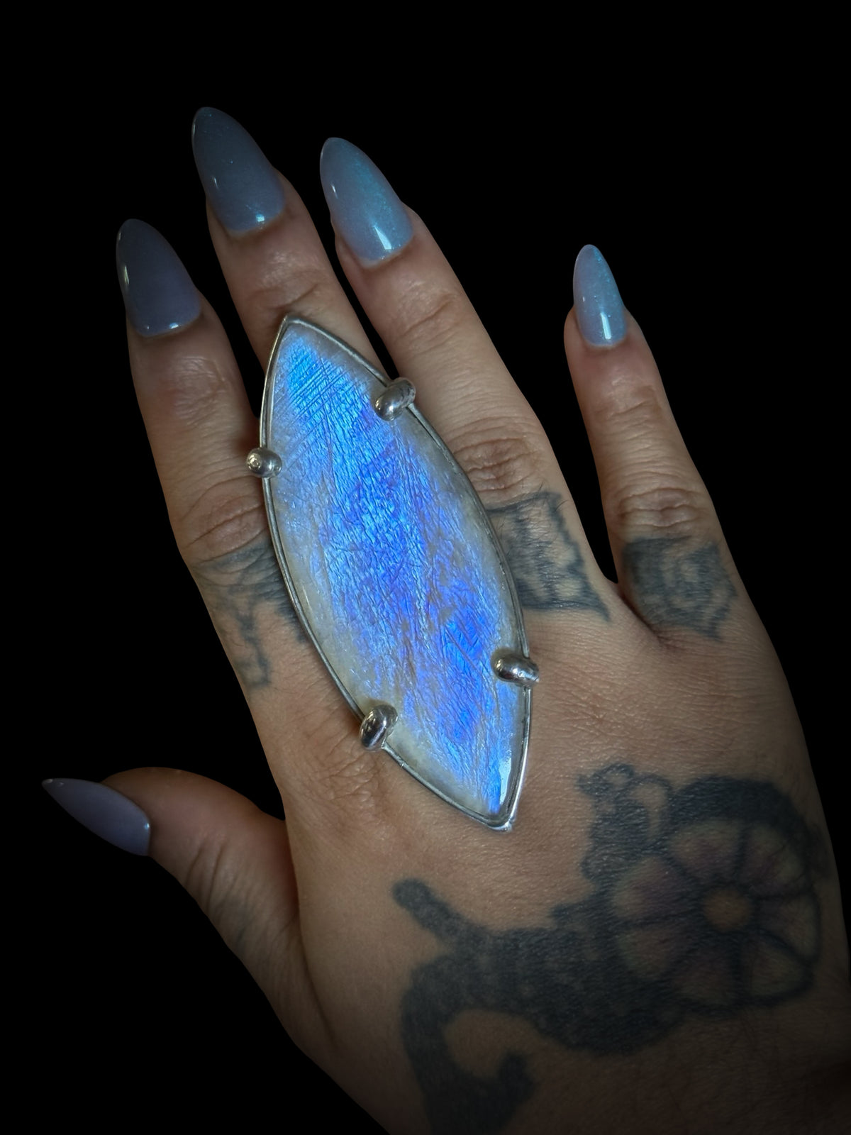PHASMA | Rainbow Moonstone Adjustable Ring