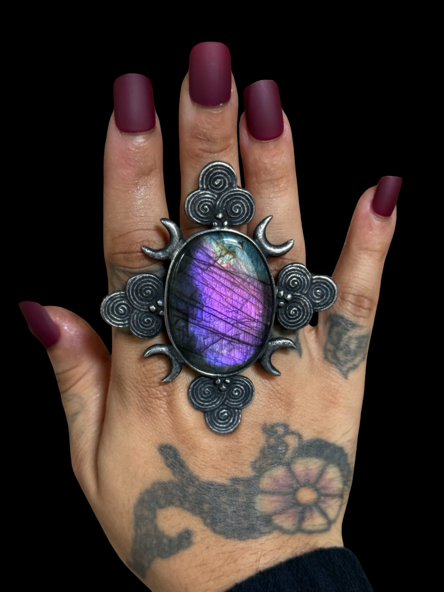 VESPER COIL | Adjustable Labradorite Ring