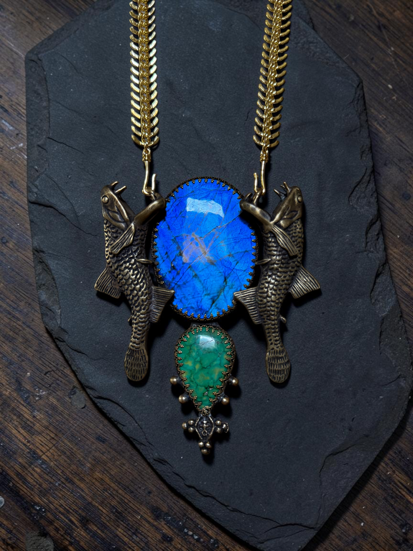 PRAVAHA PASSAGE | Tibetan Turquoise and Labradorite Necklace