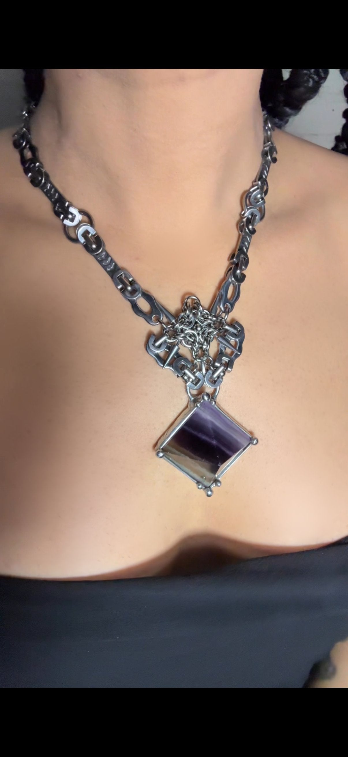 Reema | Fluorite Chainmail Necklace