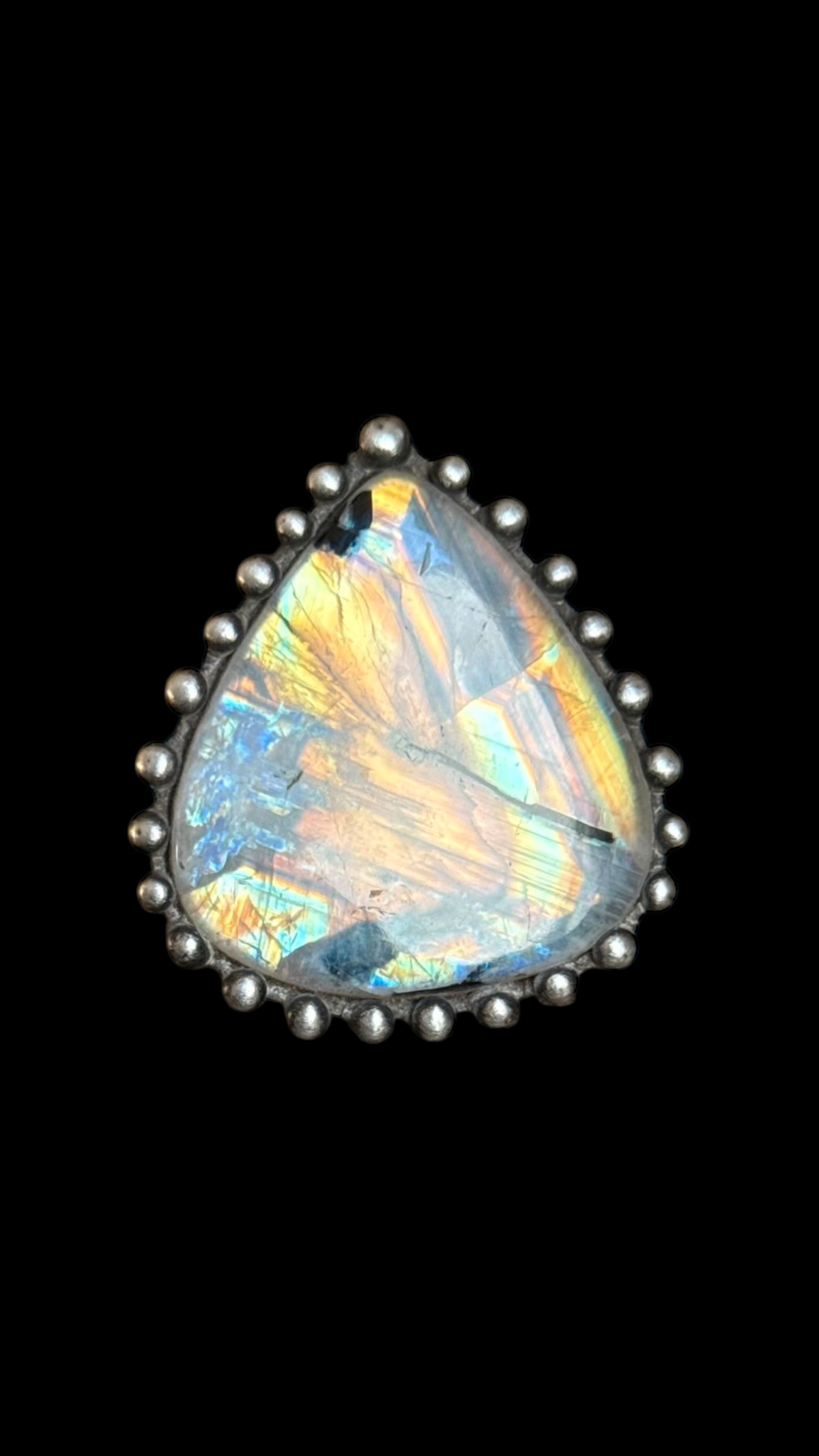 Keahi  | Adjustable Rainbow Moonstone Ring