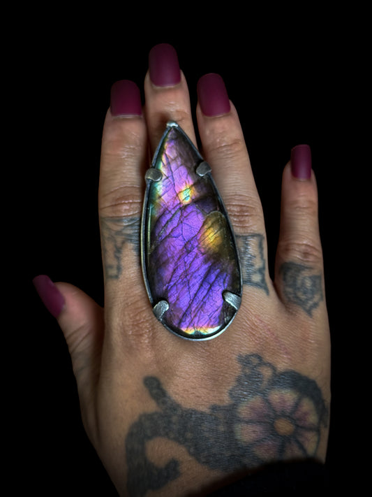 NOCTILUCENT | Adjustable Labradorite Ring