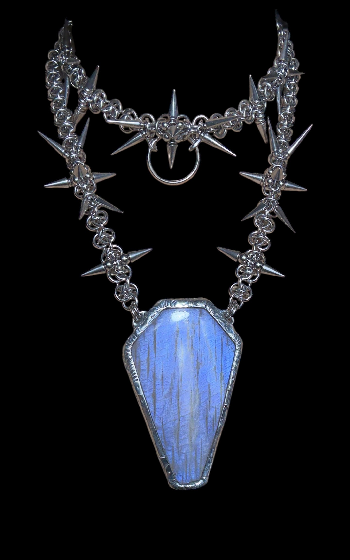 Vetela | 2 Piece Set Rainbow Moonstone Necklace + Collar