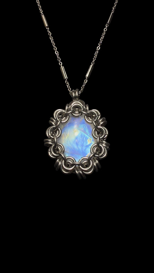 Sudama | Rainbow Moonstone Necklace