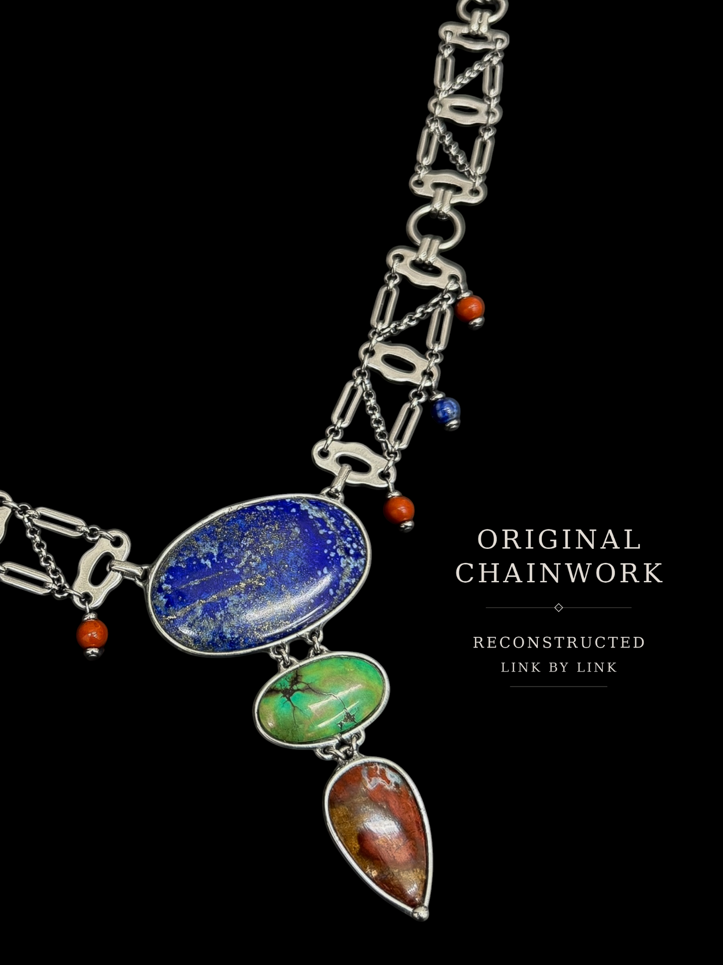 SAMYTA | Lapis Lazuli, Tibetan Turquoise, Seam Agate, Red Jasper Necklace