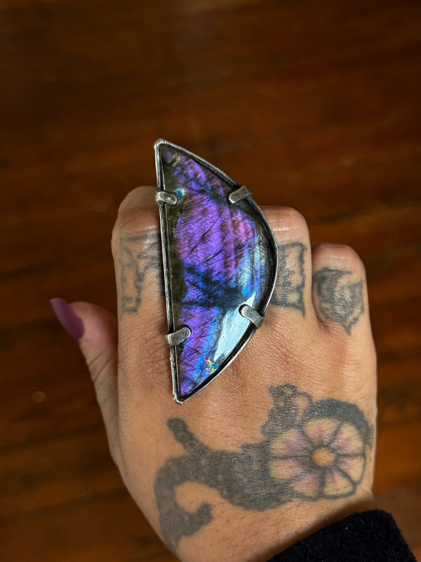 VEILCLEFT | Adjustable Labradorite Ring