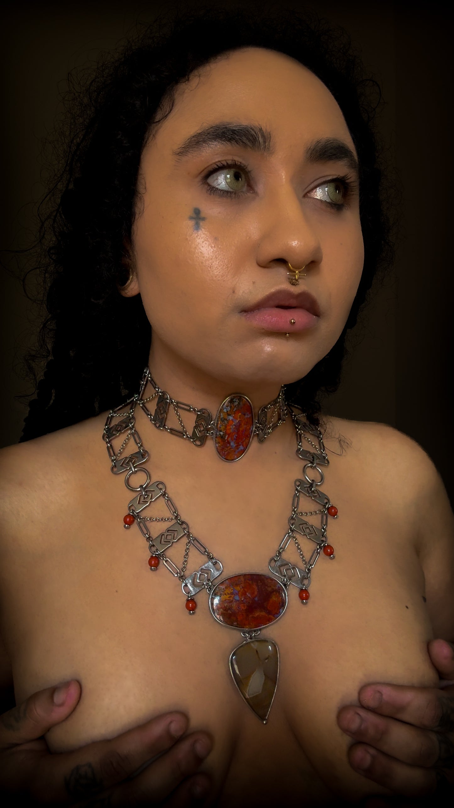 CYBELE | Hungarian Agate, Banded Agate & Red Jasper Necklace