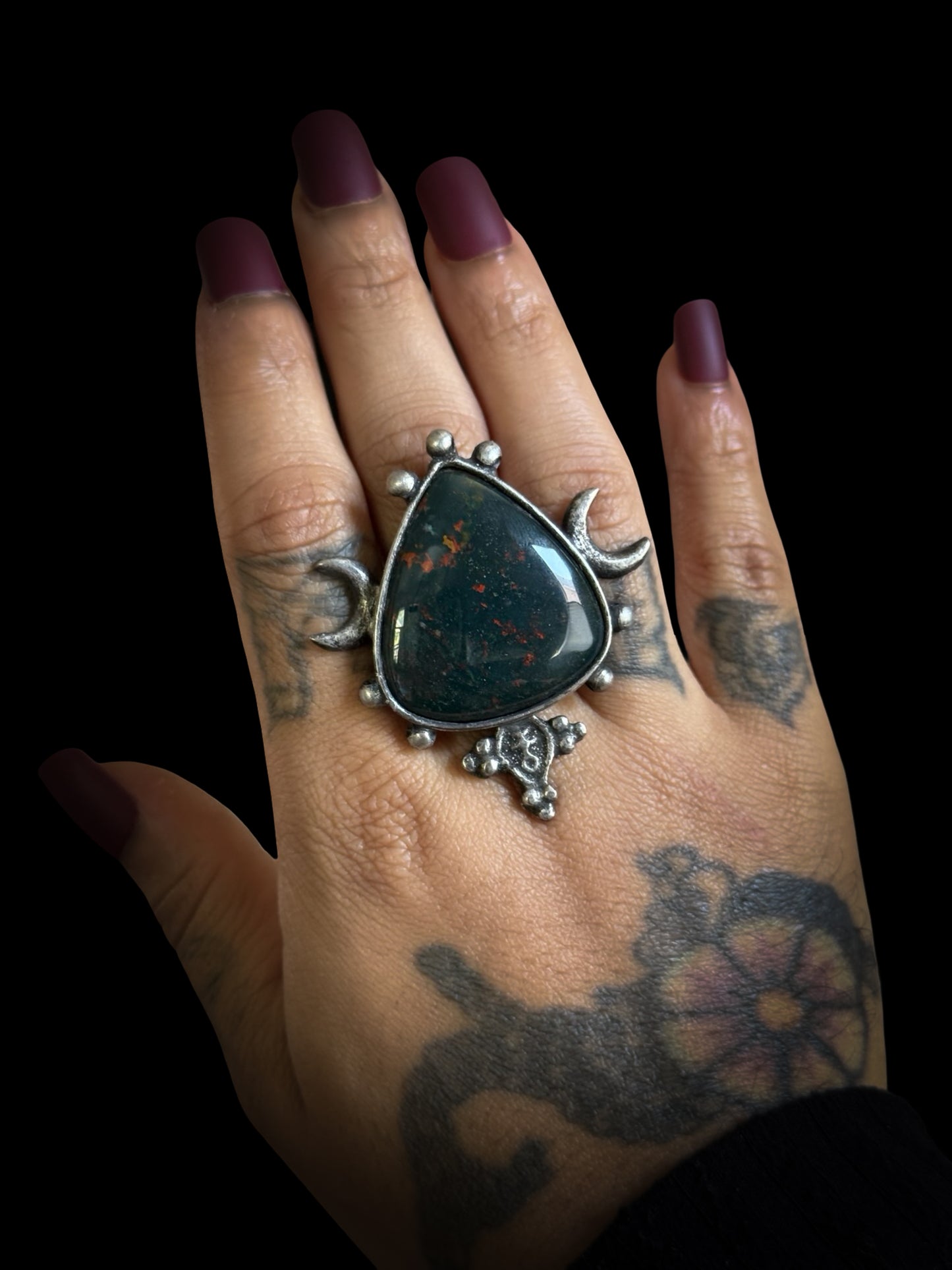 HELIOTROPE | Bloodstone Adjustable Ring