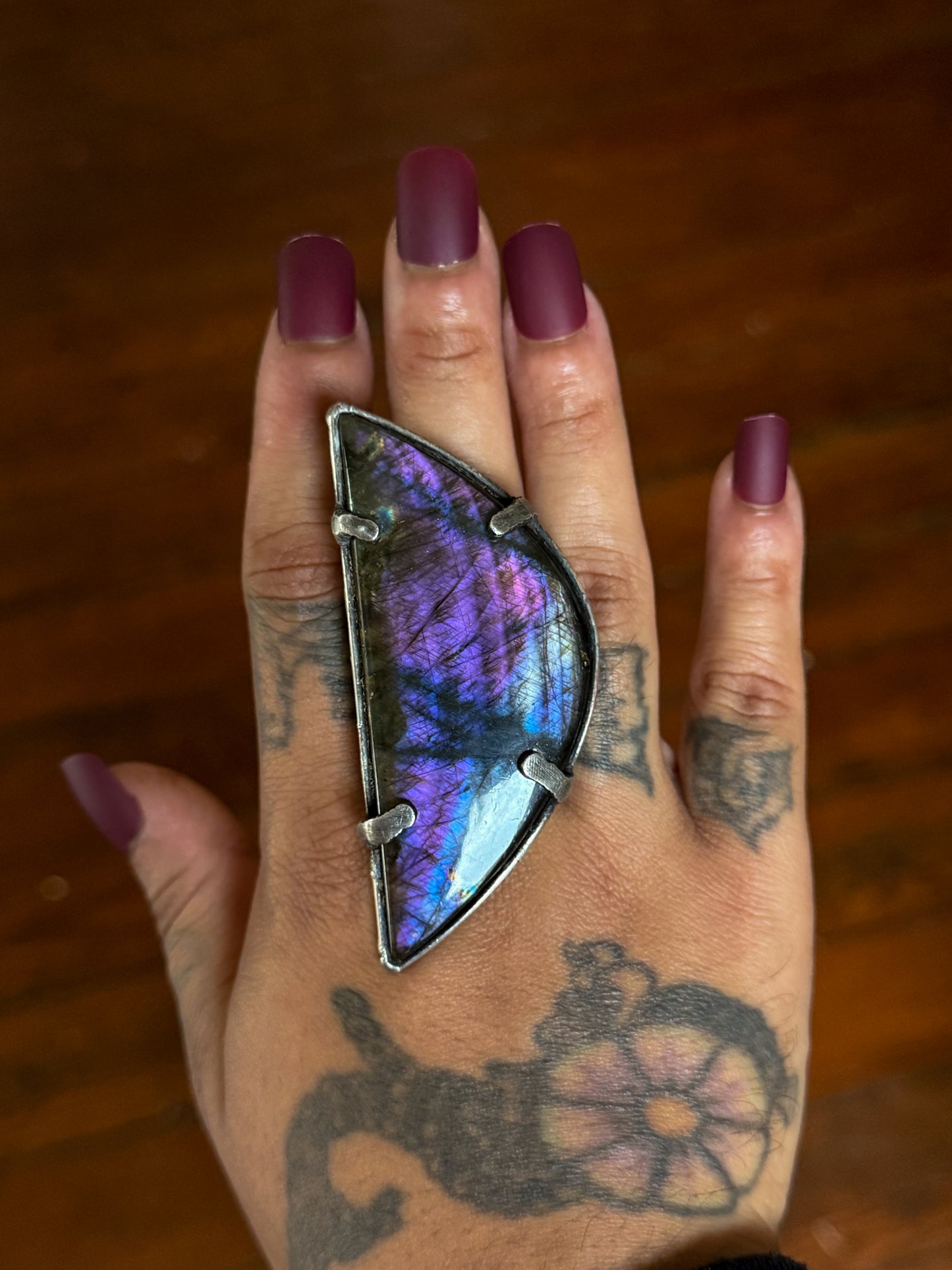 VEILCLEFT | Adjustable Labradorite Ring