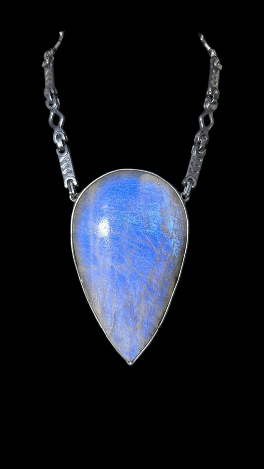 Aahana | Rainbow Moonstone Necklace