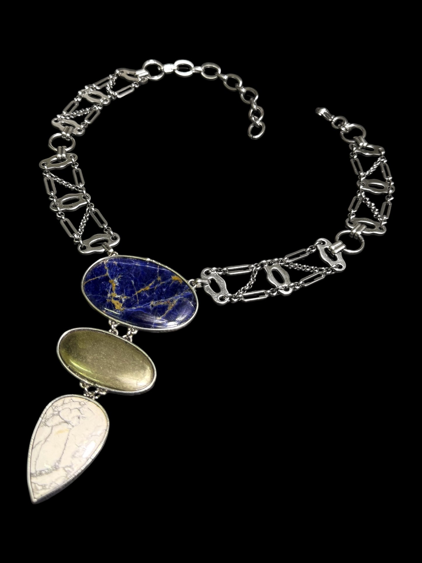 ENODIA | Sodalite, Pyrite, and Howlite Necklace