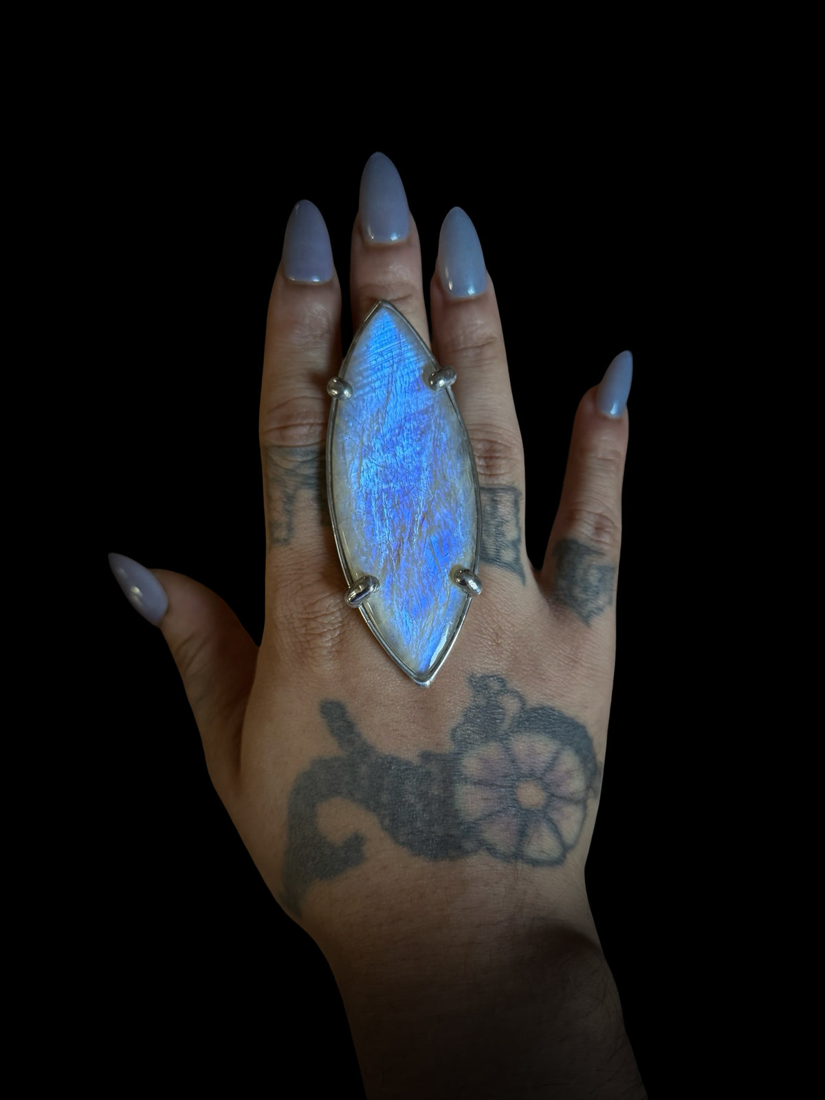 PHASMA | Rainbow Moonstone Adjustable Ring