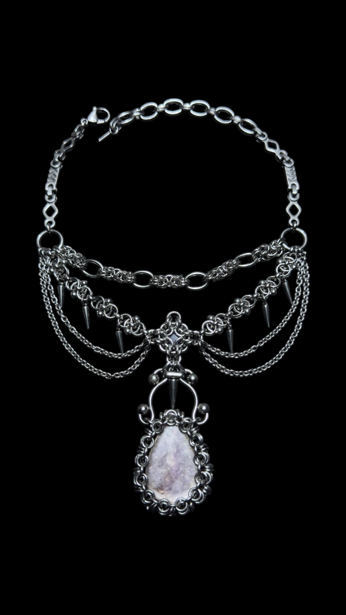 Lakshmi | Lepidolite & Amethyst Necklace