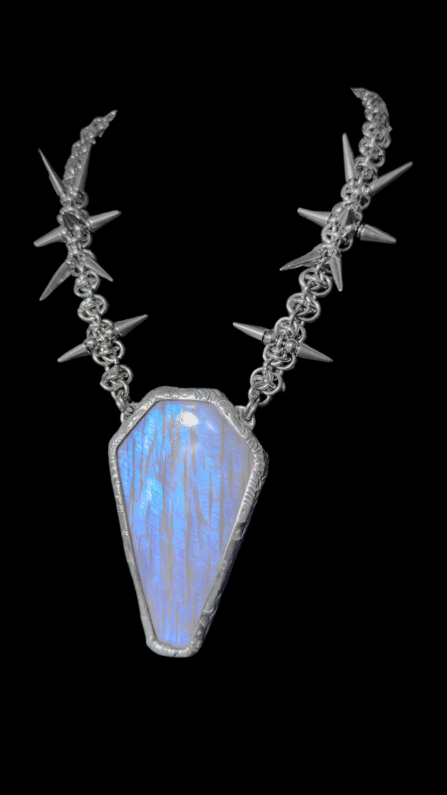 Vetela | 2 Piece Set Rainbow Moonstone Necklace + Collar