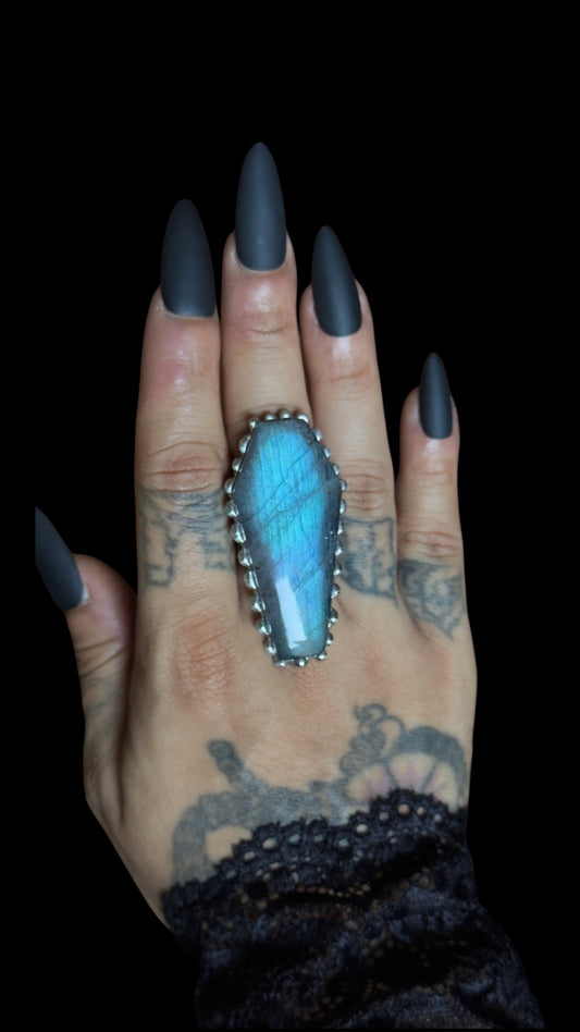 Rebecca | Labradorite Adjustable Ring