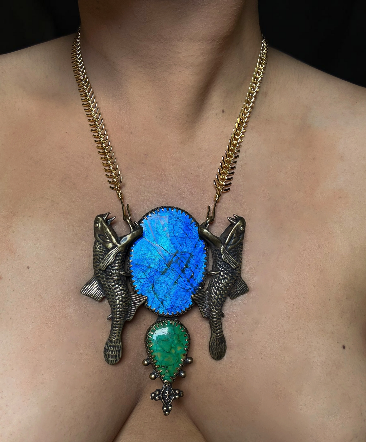 PRAVAHA PASSAGE | Tibetan Turquoise and Labradorite Necklace