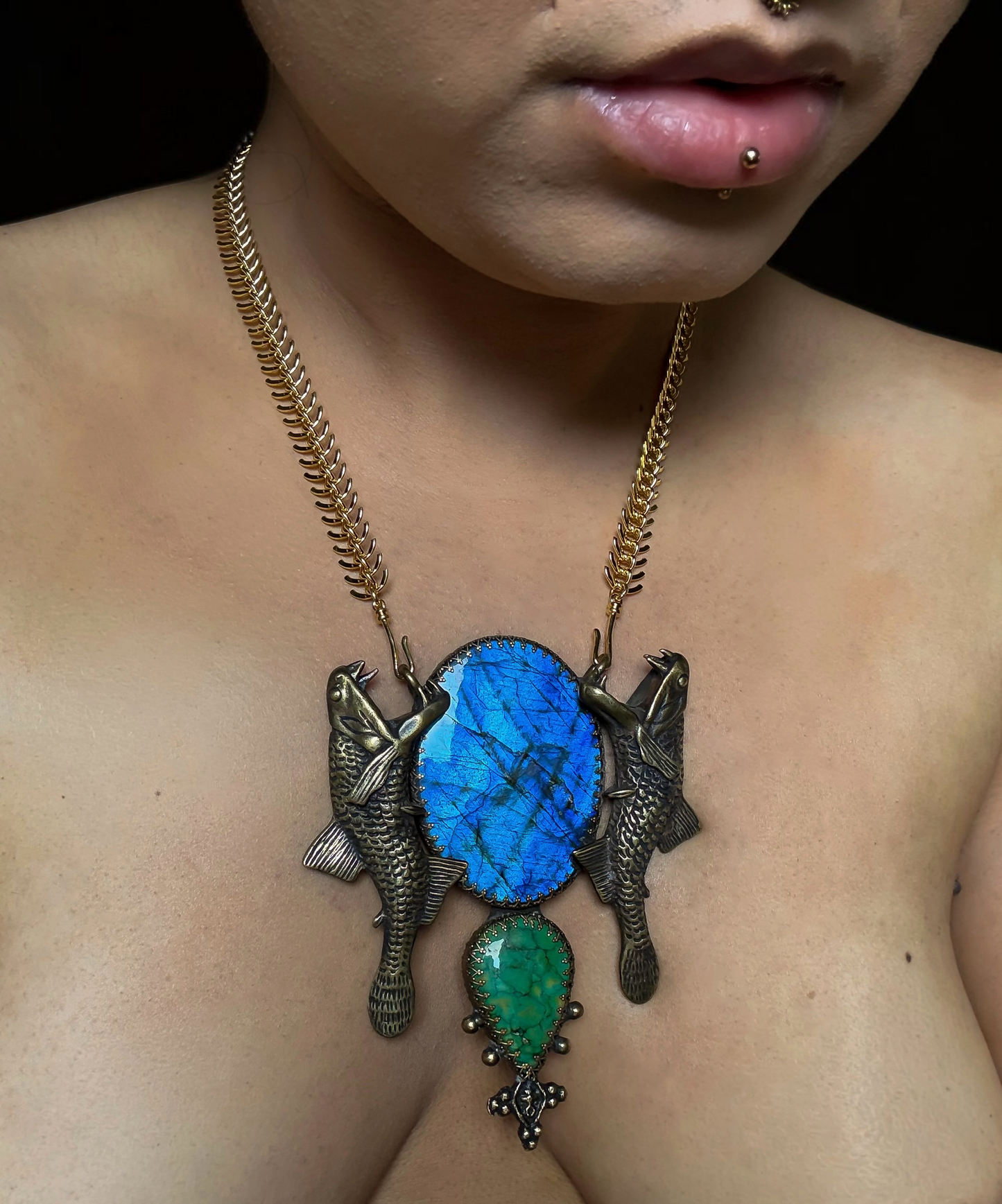 PRAVAHA PASSAGE | Tibetan Turquoise and Labradorite Necklace